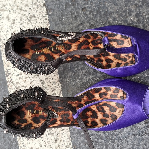 Canzone Spike Purple Heels - Picture 2 of 11